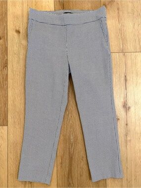Adrienne Vittadini Business Casual Stretch Crop Pants Checkered Retro Size 10